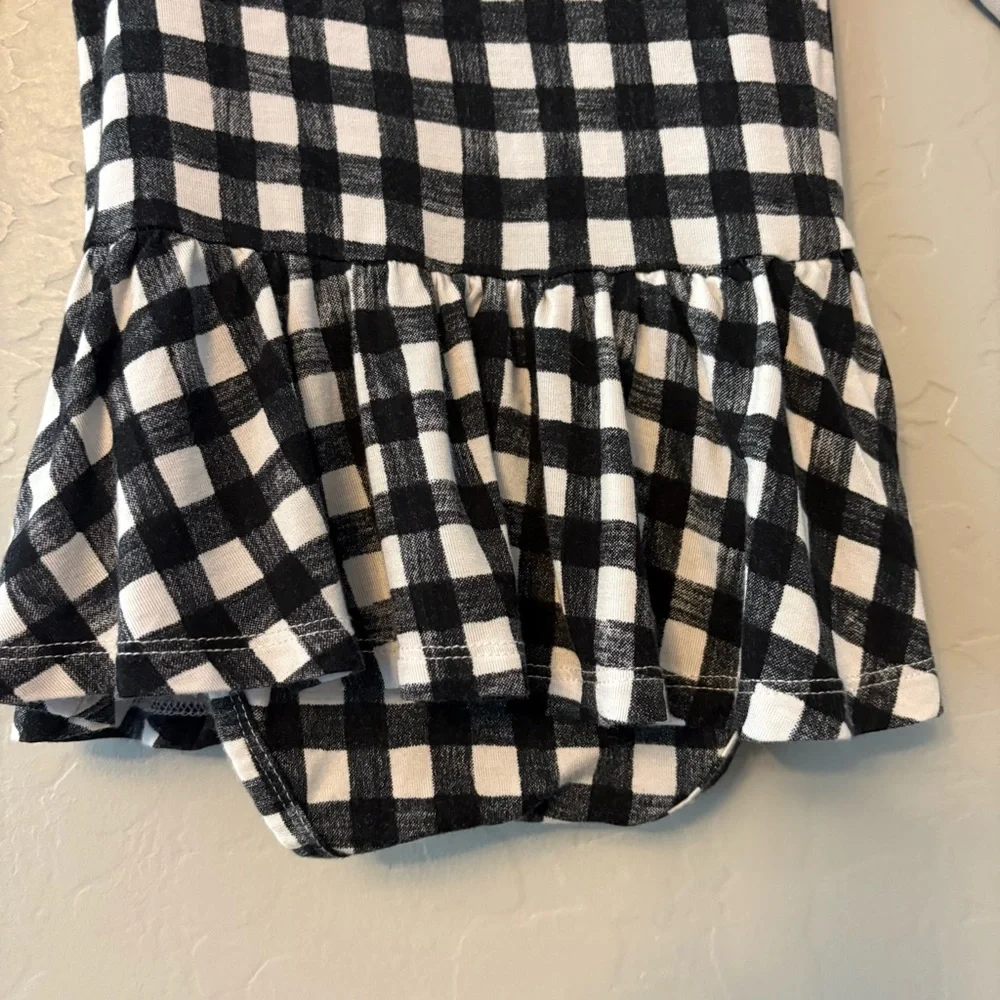 Gigi and Max Parker black and white checks long sleeve skirted bodysuit 12 month